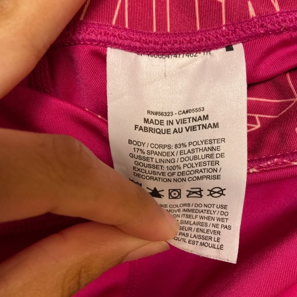 Nike Trophy Training Leggings Girls 20 Pink Graphic Logo Print Yoga Performance